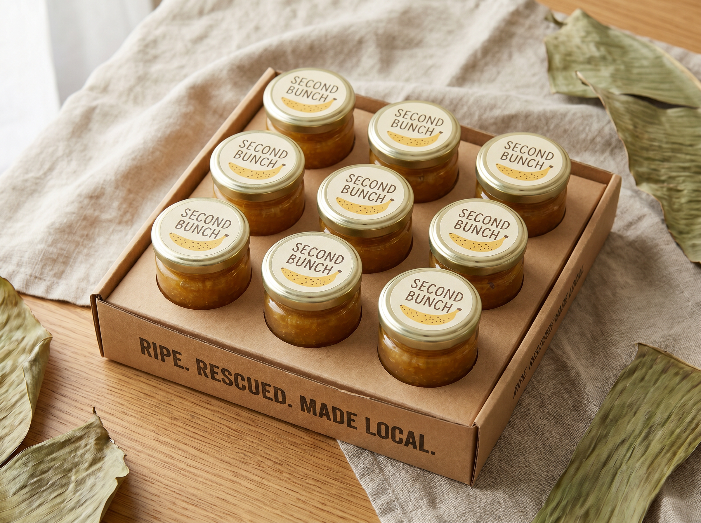 Mini Jar 9-Pack on kraft tray